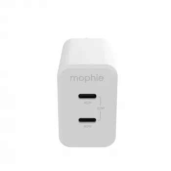 mophie Accessories Seinakohane adapter-USB-C-PD-DUAL-45W-GAN-Valge-EU(2xUSBC)