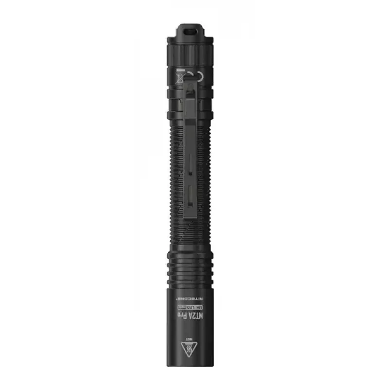 Käeshoitav taskulamp Nitecore MT2A Pro — LED, sisseehitatud Li‑Ion, USB laaditav, 50 lm min, alumiinium, IP68, 142,8 mm, 40 g, must