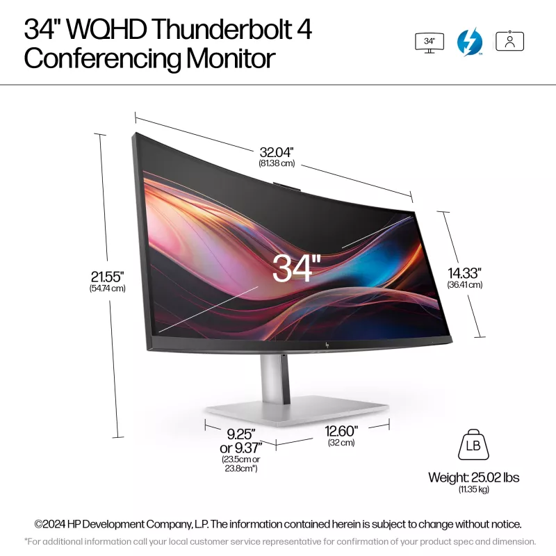 HP Series 7 Pro 34-tolline WQHD konverentsimonitor - 734pm