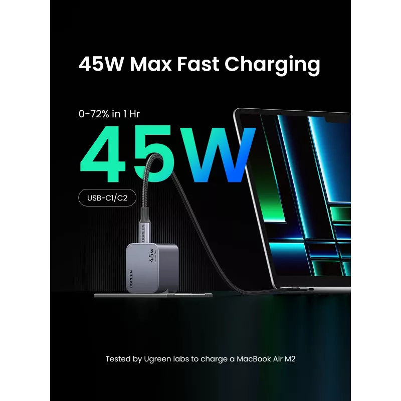 Ugreen 35008 mobiilseadme laadija Universaalne Hall AC Kiirlaadimine siseruumides