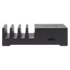 Manhattan laadimisjaam juhtmevaba laadimisalusega (eemaldatav), 1x juhtmevaba, 1x USB-C ja 4x USB-A porti, juhtmevaba väljund: 2A, USB-C väljund: 3A, USB-A väljundid: 1x 3A ja 3x 2.4A max, kaabel 1m, must (toitekaabel: Euro 2-kontaktiline pistik C7 kaheksakujulisse pistikusse)