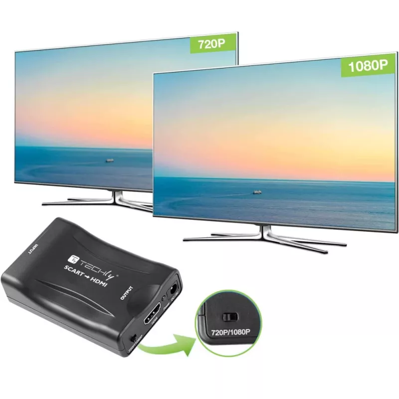 Techly IDATA SCART-HDMI3 videosignaali muundur 1920 x 1080 pikslit