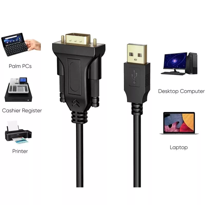 Jadakaabel Techly IDATA-USB2-SER-1 Must 1,5 m USB Type-A DB-9