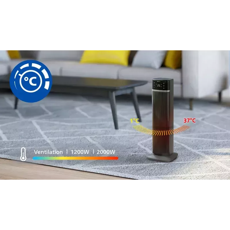 Elektriline ventilaatorküttekeha Philips 5000 seeria Smart Tower keraamiline küttekeha