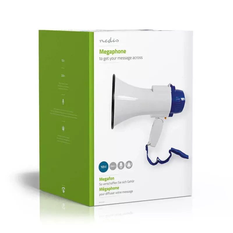 Megafon Nedis MEPH150WT valge sinine 15W 150m ulatus