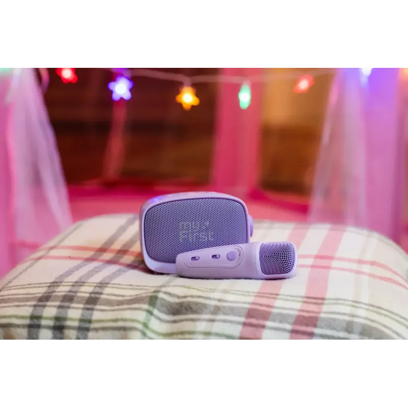 Laste kaasaskantav kõlar MYFIRST myFirst Voice 2 — lilla, kompaktne laetav heliseade lastele