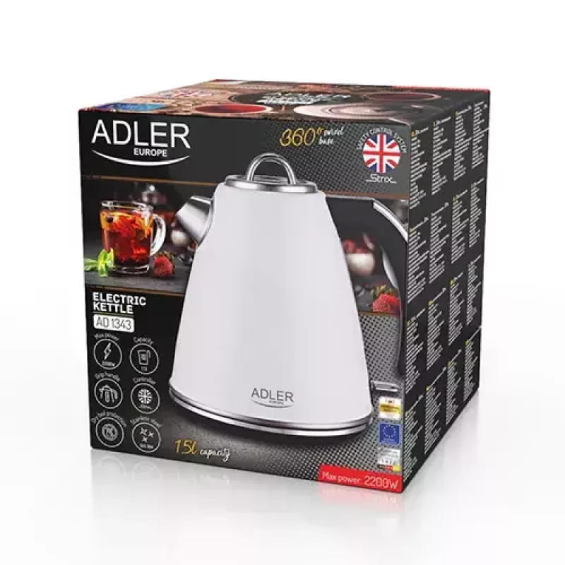Elektriline veekeetja Adler AD 1343 1.7L 2200W valge