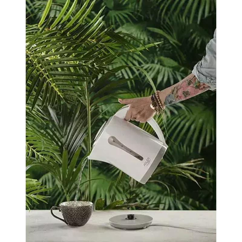 Elektriline veekeetja Adler AD 1244 — 2,5 L, 2200 W, valge, peidetud küttekehaga