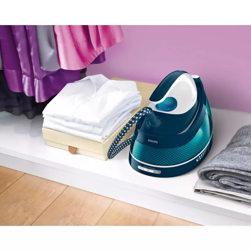 Philips GC7844/20 aurutriikimisjaam 2400 W 1,5 L SteamGlide tallaga, aqua värvi, valge