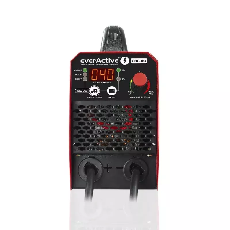 Autolaadija everActive CBC40 12V/24V, sõiduki akulaadija ühildub 12V ja 24V süsteemidega