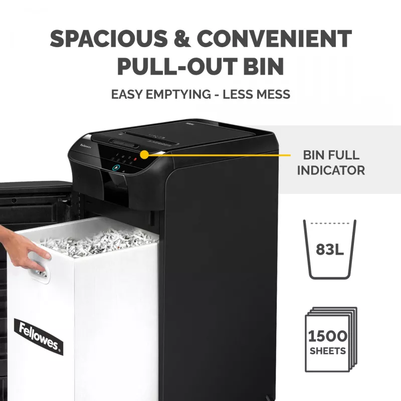 Fellowes AutoMax 600M paberipurustaja mikrohakkuriga purustamine 60 dB 23 cm Must