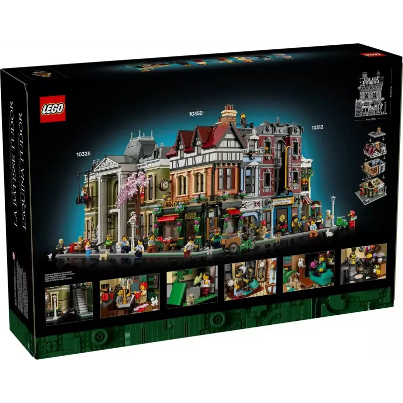 LEGO Icons ehituskomplekt 10350 Tudor Corner House — 3266 detaili, 8 minifiguuri, vanus 18+, 260×250×310 mm
