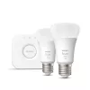 Philips Hue Valge komplekt: 2 E27 nutipirni (1100), Nutivalgustuse komplekt, Bluetooth/Zigbee, Valge, LED, E27, A60
