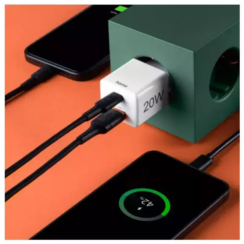 Hama 00201991 mobiilseadme laadija Peakomplekt, akupank, nutitelefon, tahvelarvuti Valge Vahelduvvool Kiirlaadimine Sisetingimustes