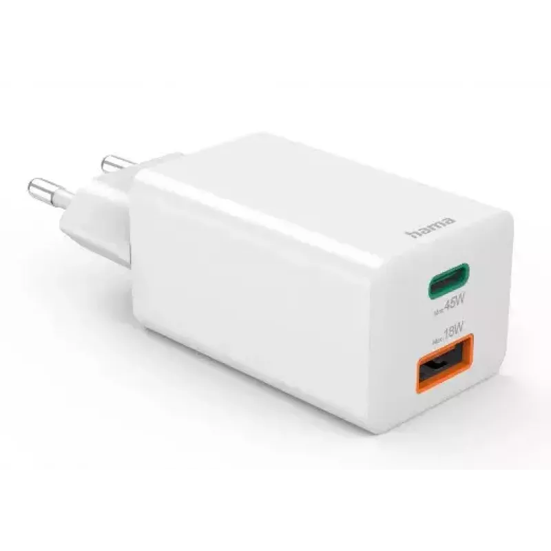 Hama 00201993 mobiilseadme laadija Mobiiltelefon, Sülearvuti, Nutitelefon, Tahvelarvuti Valge Vahelduvvool Kiirlaadimine Siseruumides