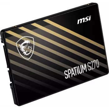 2.5-tolline SATA III SSD MSI SPATIUM S270 480GB — 3D NAND, kirjutuskiirus 450 MB/s, MTBF 2 M h