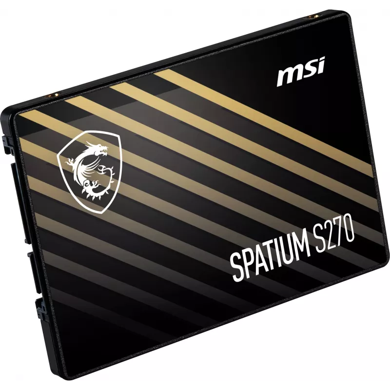 2.5-tolline SATA III SSD MSI SPATIUM S270 480GB — 3D NAND, kirjutuskiirus 450 MB/s, MTBF 2 M h
