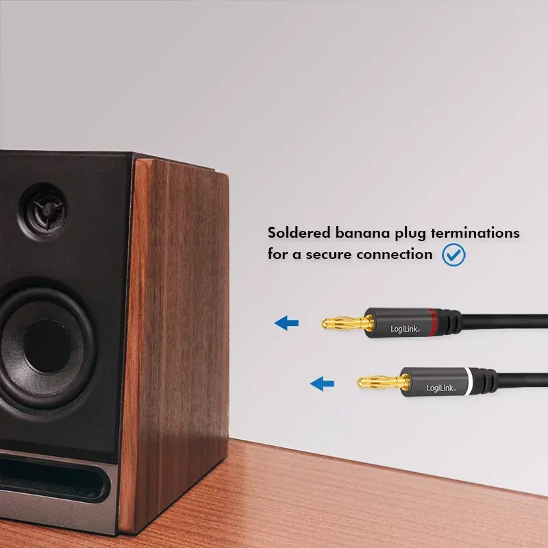 Audio kaabel LogiLink CA1211 5m 2x Banana Must