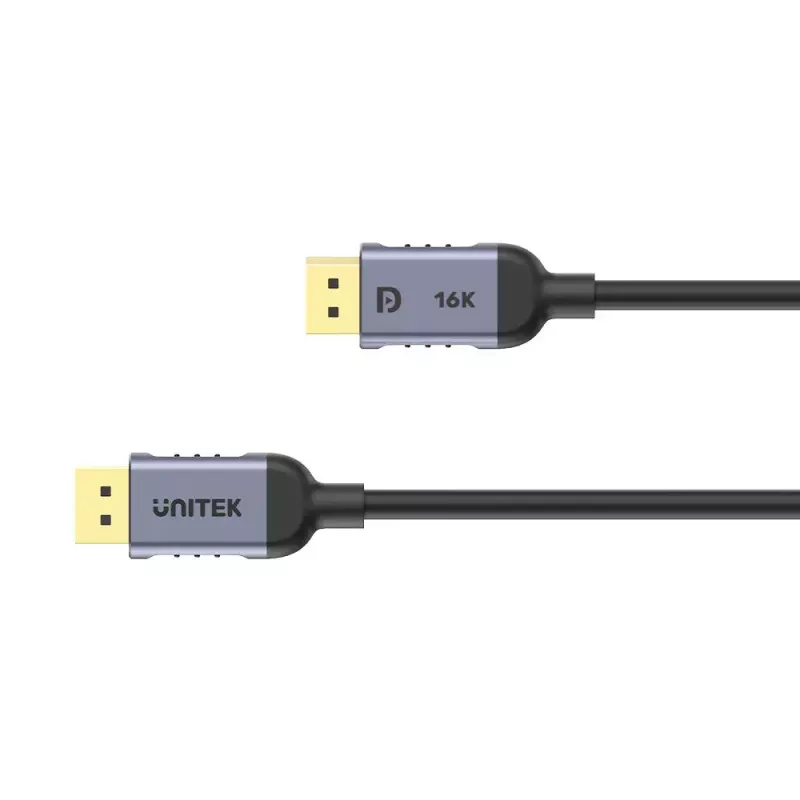 DisplayPort-kaabel Unitek C1626GY01-2M, DisplayPort 2.1 isane–isane, 2 m, 80 Gbit/s, 16K@60Hz, 4K@240Hz, HDR, HDCP 2.2