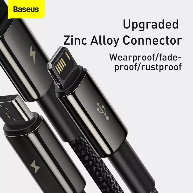 3-in-1 USB-kaabel Baseus Tungsten Gold CAMLTWJ-01