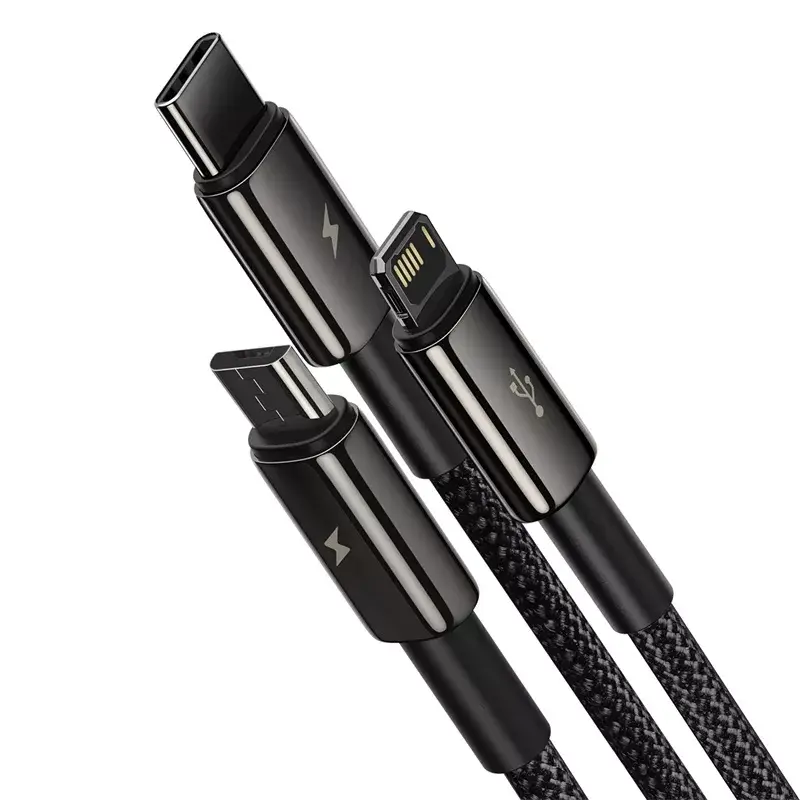 3-in-1 USB-kaabel Baseus Tungsten Gold CAMLTWJ-01