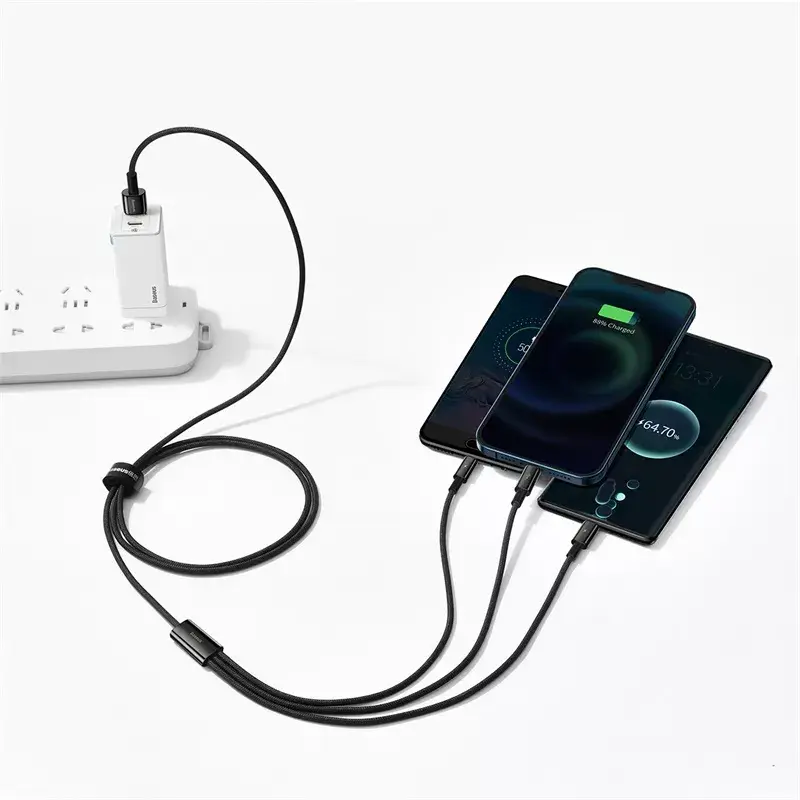 3-in-1 USB-kaabel Baseus Tungsten Gold CAMLTWJ-01