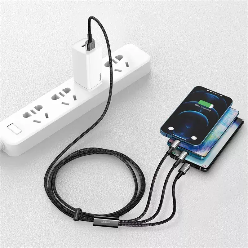 3-in-1 USB-kaabel Baseus Tungsten Gold CAMLTWJ-01