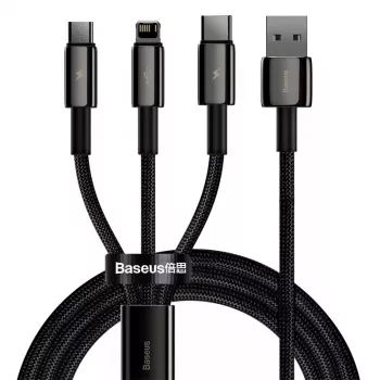 3-in-1 USB-kaabel Baseus Tungsten Gold CAMLTWJ-01