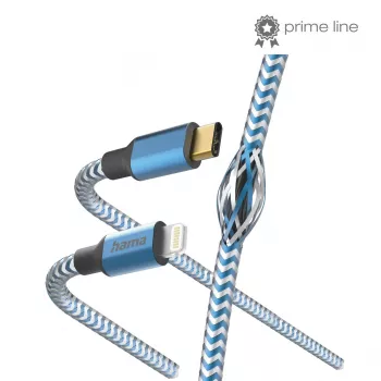 Hama peegeldav kaabel 1,5 m sinine Lightning – USB-C 3 A