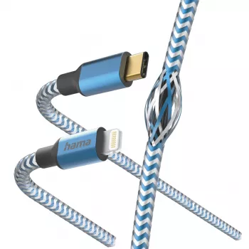 Hama peegeldav kaabel 1,5 m sinine Lightning – USB-C 3 A