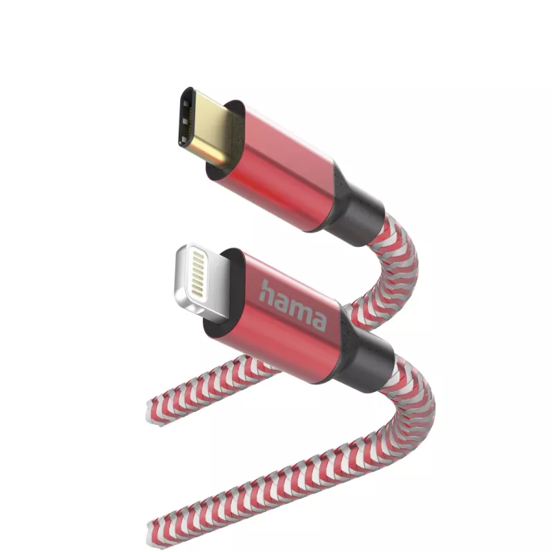Hama peegeldav kaabel 1,5 m punane Lightning – USB‑C 3 A
