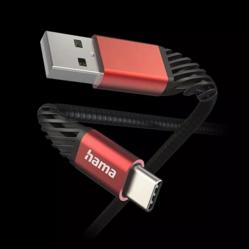 Hama Extreme USB-kaabel USB 2.0 1,5 m USB A USB C Must, Punane