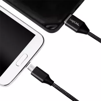 USB-kaabel LogiLink CU0143 USB 2.0 0,3 m USB A Micro-USB B Must