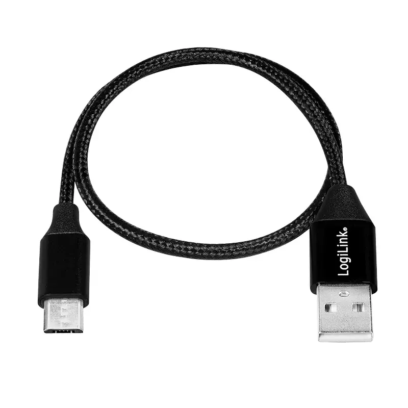 USB-kaabel LogiLink CU0143 USB 2.0 0,3 m USB A Micro-USB B Must