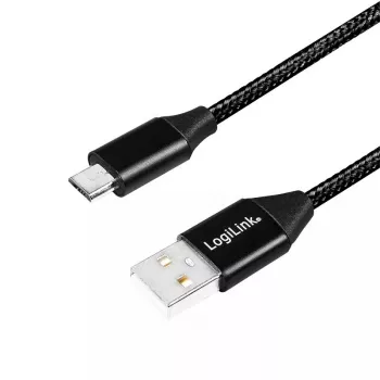 USB-kaabel LogiLink CU0143 USB 2.0 0,3 m USB A Micro-USB B Must