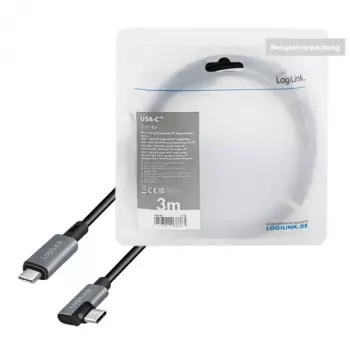 USB-kaabel LogiLink CU0183 2m USB C Must Hõbedane USB 2.0