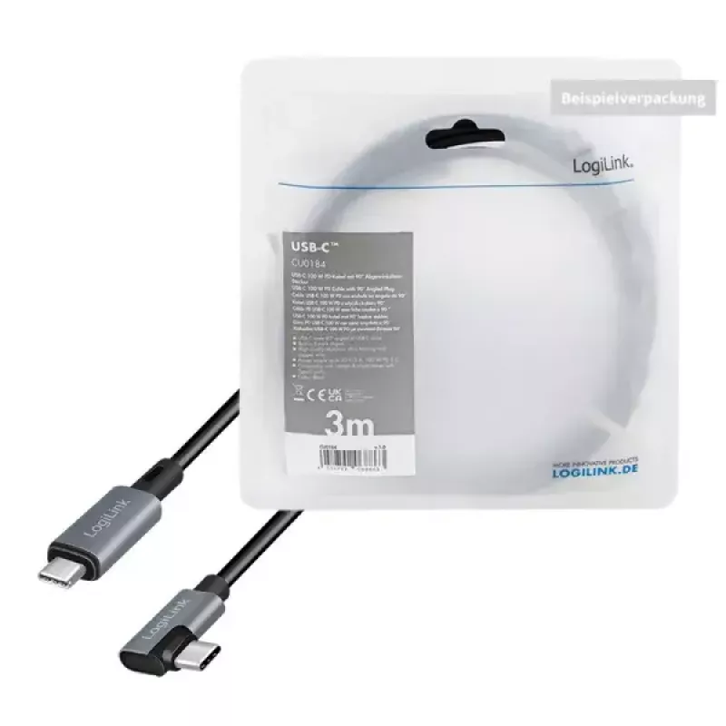 USB-kaabel LogiLink CU0183 2m USB C Must Hõbedane USB 2.0