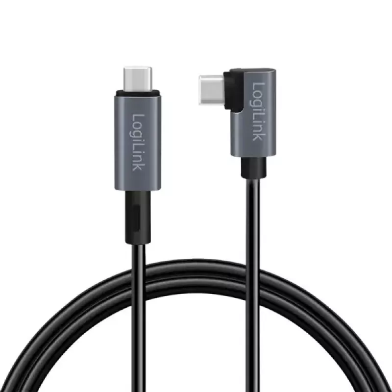 USB-kaabel LogiLink CU0183 2m USB C Must Hõbedane USB 2.0