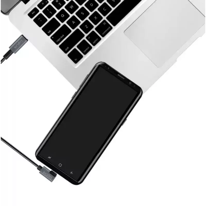 USB-kaabel LogiLink CU0183 2m USB C Must Hõbedane USB 2.0