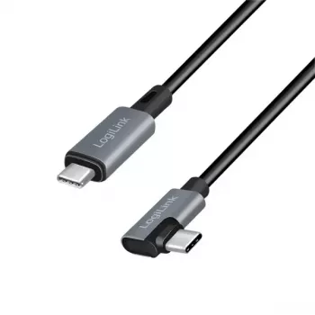 USB-kaabel LogiLink CU0183 2m USB C Must Hõbedane USB 2.0