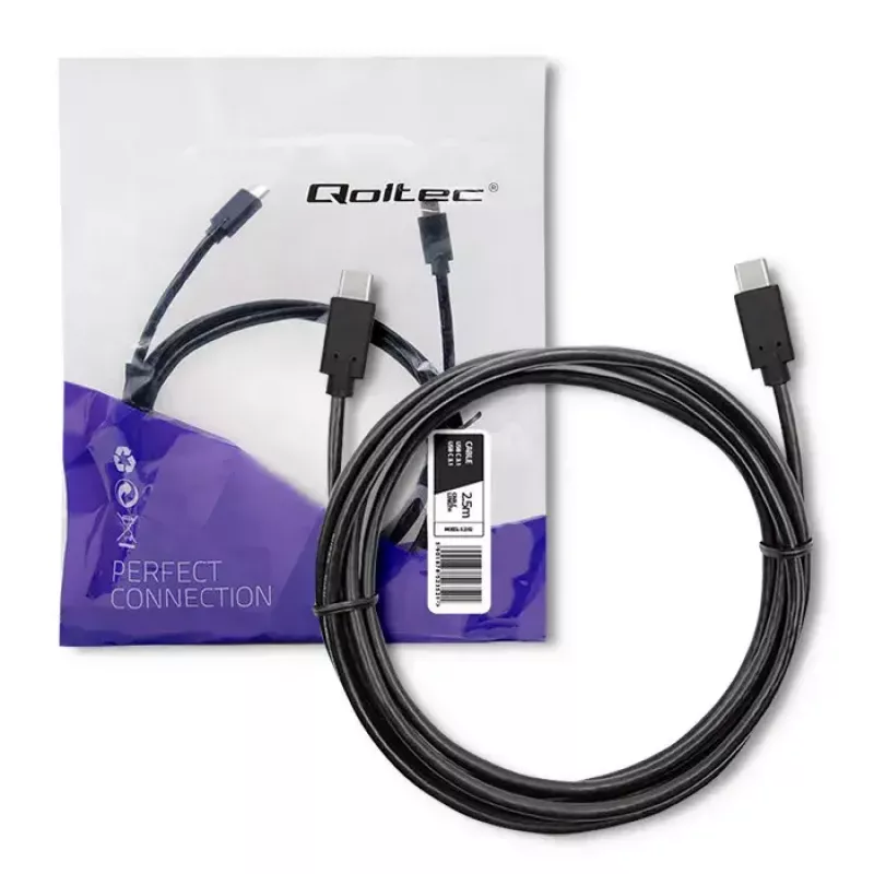 USB-kaabel Qoltec 52352 2.5m USB 3.2 Gen 1 USB C Must