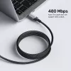 USB-C–USB-C kaabel Unitek C14110GY-2M USB 3.2 Gen 1, 2 m, 5 A, 240 W, must