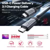 USB-C–USB-C kaabel Unitek C14110GY-2M USB 3.2 Gen 1, 2 m, 5 A, 240 W, must