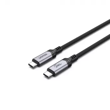 USB-C–USB-C kaabel Unitek C14110GY-2M USB 3.2 Gen 1, 2 m, 5 A, 240 W, must