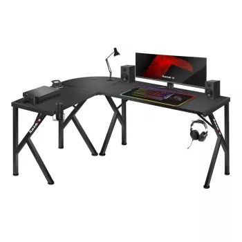 Nurgamängulaud Huzaro Hero 6.3 Must L-kujuline süsinikkiust pealispind 1540×1170×740 mm