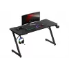 Ergonoomiline mängulaud huzaro Hero 3.3 Must — sirge ristkülikukujuline 1400x600 mm, 740 mm kõrgust, 15 mm lauaplaat