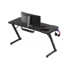 Ergonoomiline mängulaud huzaro Hero 3.3 Must — sirge ristkülikukujuline 1400x600 mm, 740 mm kõrgust, 15 mm lauaplaat