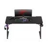 Ergonoomiline mängulaud huzaro Hero 3.3 Must — sirge ristkülikukujuline 1400x600 mm, 740 mm kõrgust, 15 mm lauaplaat
