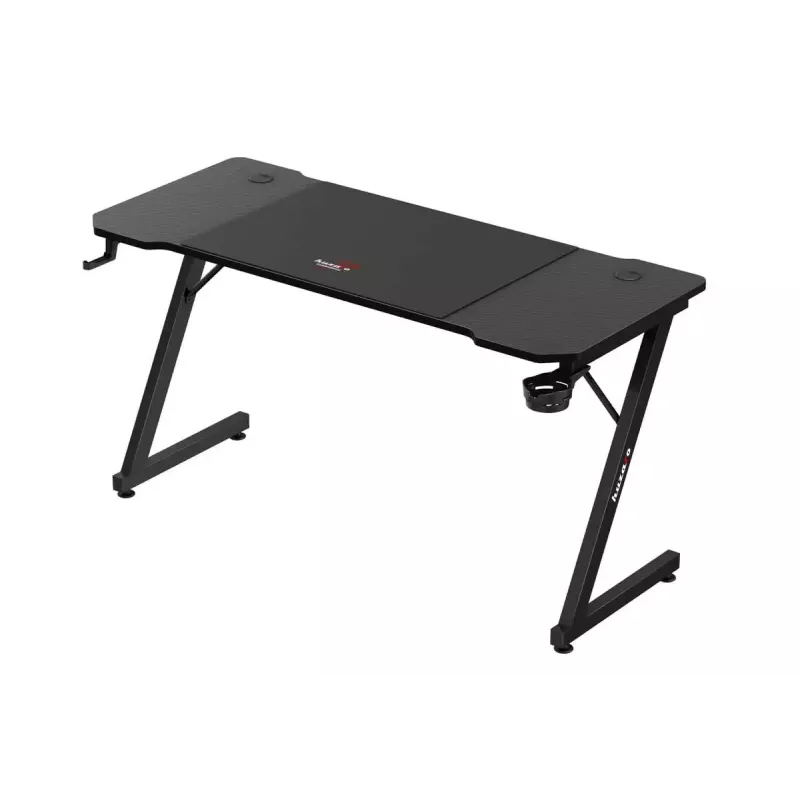 Ergonoomiline mängulaud huzaro Hero 3.3 Must — sirge ristkülikukujuline 1400x600 mm, 740 mm kõrgust, 15 mm lauaplaat