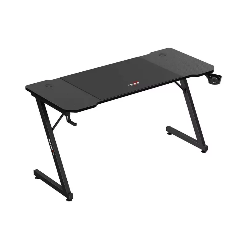 Ergonoomiline mängulaud huzaro Hero 3.3 Must — sirge ristkülikukujuline 1400x600 mm, 740 mm kõrgust, 15 mm lauaplaat